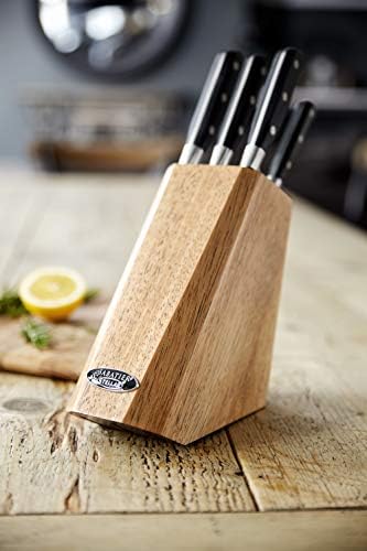 Stellar Sabatier IS61 Professional Kitchen Knife Set Block with Knives - 5 Piece Set Stainless Steel, Razor Sharp Blades - Fully Guaranteed
