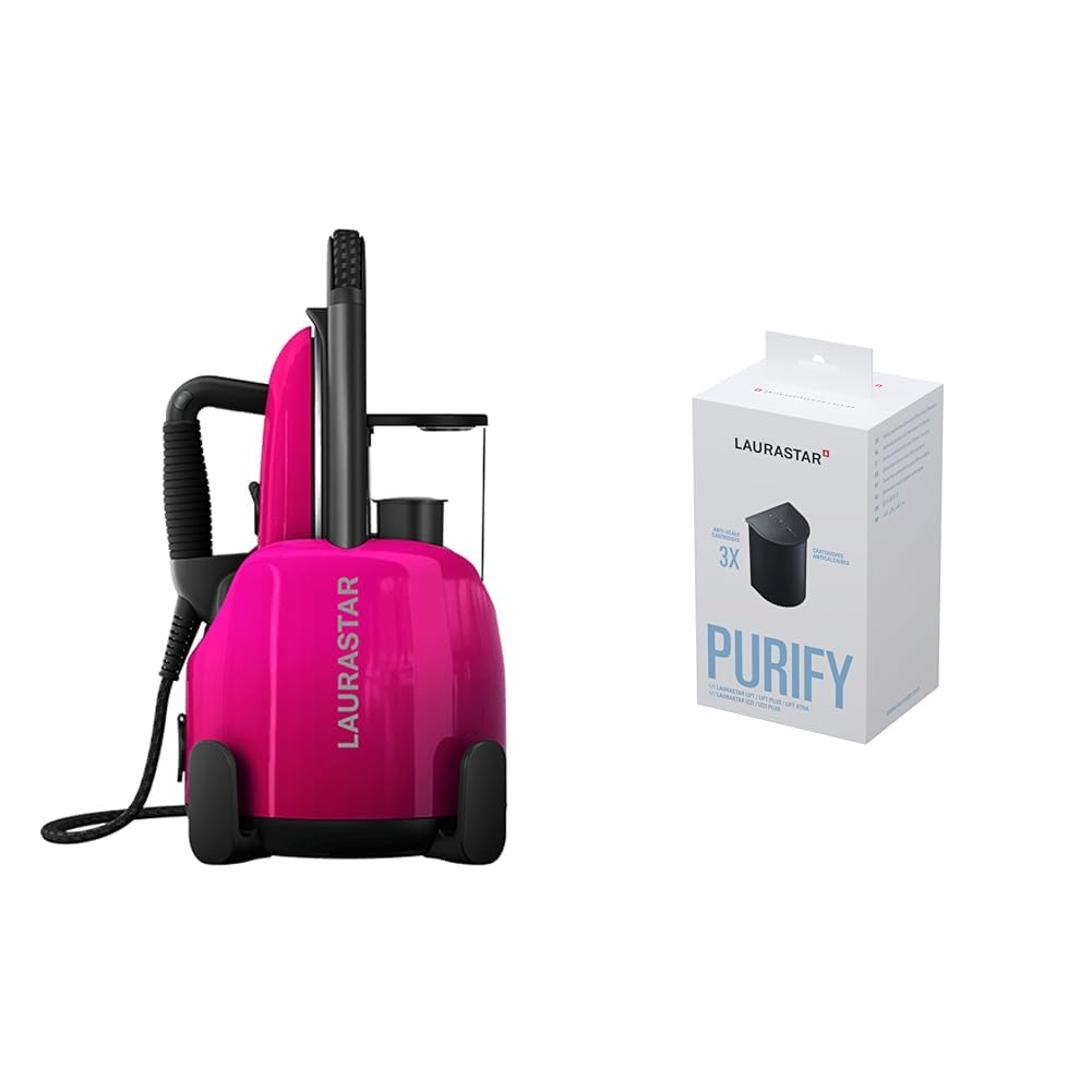 Laurastar Lift Plus Pinky Pop & Kalkschutzkartuschen zur Wasserfilterung 3-er Set