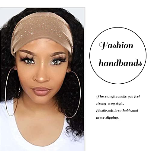 Cakure Crystal Wide Headbands Rhinestone Bling Head Bands Sparkle Head Scarf Turban Headband Elastic African Head Wraps Sport Hair Bands For Women And Girls Pack Of 3 #TOP6