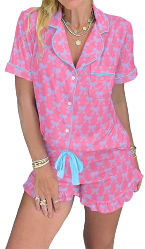 Image of KevaMolly Women Novelty Knotted Candy Cane Christmas Pajama Set