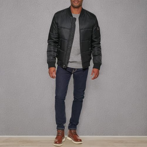 Image of Levi's mens Levi's Men's Quilted Puffer Bomber Jacket COAT, Black, Medium US