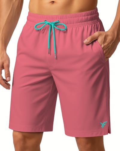 9 Inch Men Swim Trunks with Mesh no Compression Liner Cove Quick Dry Swimwear Bikini Swimsuit Water Short Beach Trip Essentials Summer Vacation Must Have Travel Need Gear Gift Item Gadget 2025