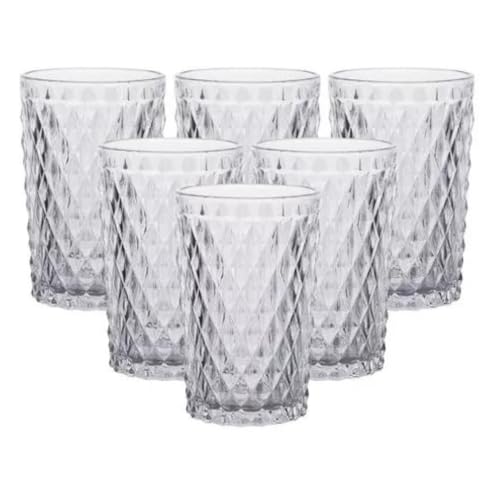 Conjunto 6 Copos de Vidro bico de jaca 370ml Mesa Posta Drinks - Redondo, Mesa Posta Cor: Transparen