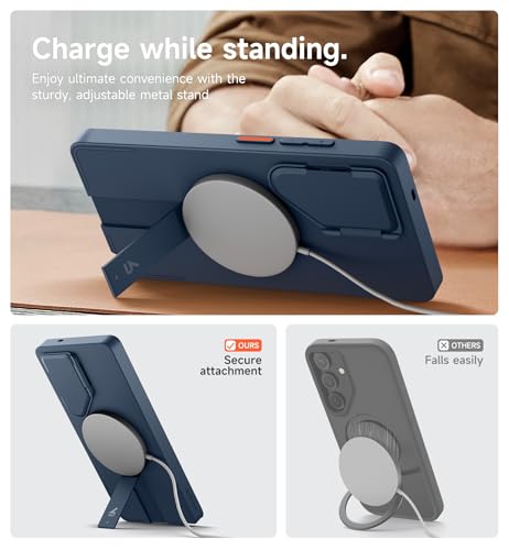 Image of SURITCH for Samsung Galaxy S26 Ultra Phone Case, Magnetic Protective Cover with Camera Cover & Adjustable Metal Kickstand for Galaxy S26 Ultra -Dark Blue