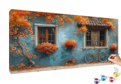 Pintar por numeros adultos lienzo de gran formato 50x100cm diseño artistico cabina