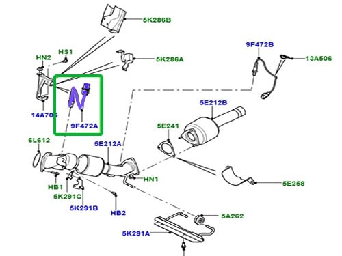Front Oxygen Sensor Compatible with Land Rover LR2 Range Rover EVOQUE LR001370 2.0L Petrol