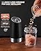 AmuseWit Electric Gravity Pepper Mill or Salt Grinder Mill [White Light] - Battery Operated Automatic Pepper Grinder with Light, Adjustable Coarseness, One Handed Operation, Cleaning Brush, Black