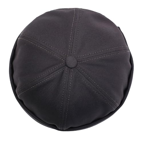 Image of 2 Pcs Mens Brimless Docker Cap Set - Retro Worker Sailor Skull Cap Beanie with Rolled Cuff