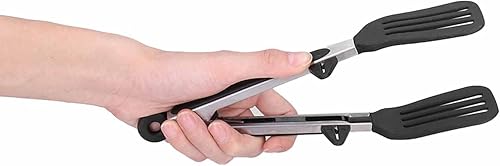 Miniatura 4 de Fdit Pinzas de cocina, pinzas de silicona de acero inoxidable para servir para alimentos, espátula de alimentos, pinzas para carne, barbacoa,