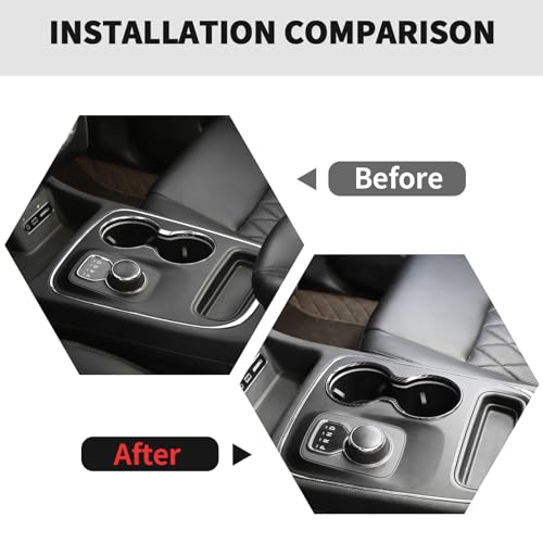 Carcasa decorativa portavasos fibra carbono para Dodge Durango miniatura 2