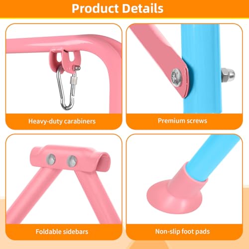 Image of Foldable Swing Stand for Kids, Heavy-Duty Metal Swing Frame for Indoor /Outdoor, Suitable for Most Baby Toddler Swings, Easy to Assemble & Store, Swings not Included
