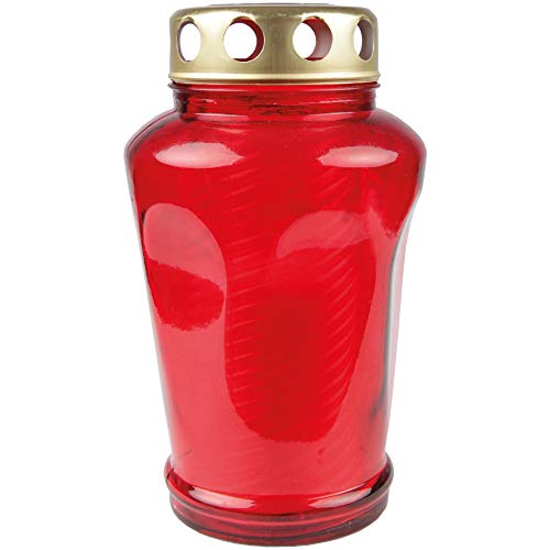 HS Candle Bougie funéraire rectangulaire rouge avec une durée de combustion d'environ 50 h