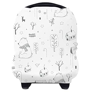 Nursing Cover Breastfeeding Scarf – Baby Car Seat Covers, Infant Stroller Cover for Girls and Boys by Yoofoss (Bear)