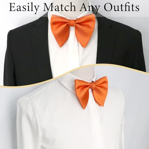 Image of Luckyvestir Oversized Bow Ties for Men, Pre Tied Clip on Men's Black Bowtie for Wedding Tuxedo Banquets Formal Wear
