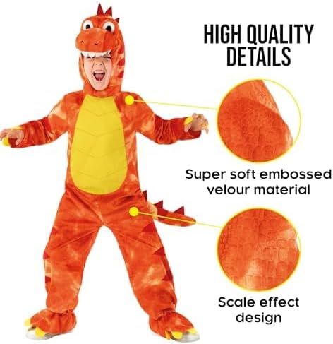 Morph - Orange Dinosaur Costume Kids, Kids Dinosaurs Halloween costumes, Toddler Dinosaur Costume - Image 4
