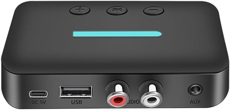 USB Bluetooth 5.3 Audio Receiver Adapter Wireless Stereo Music 3.5mm AUX R/L Support U-Disk Playback for Desktop Speaker
