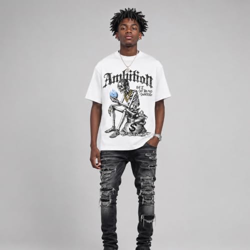 Image of DopeSkill Graphic Tee Streetwear Hip Hop Hypebeast Street Style Unisex T-Shirt Sneaker Colour Matching Shirts Horror Skeleton