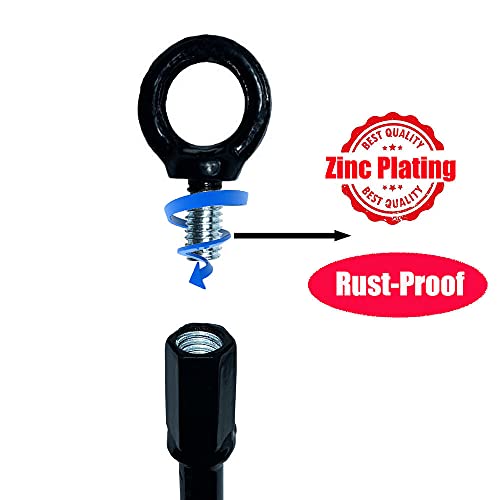 Ground Anchor 18 inch Spiral Blade Earth Anchor 4 Pack Kit Heavy Duty Metal Anchor Hook Black Wind Stakes Ideal for Securing Animals,Trampoline,Tree,Shelters,Tents,Canopies,Swing Sets by Lauyeboho - Used condition - Image 5