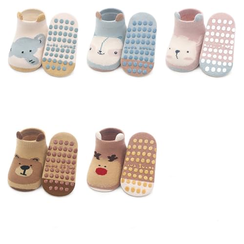 Floor Non Slipper Socks with Grippers 5Pairs Boy Girls Infant Baby Slipper Socks for Spring Summer Autumn