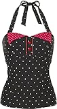 95% Viskose, 5% Elasthan Küstenluder Damen Oberteil Yarah Polka Dot Neckholder Top Schwarz L
