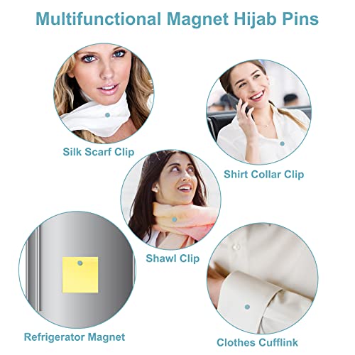Image of 8 PCS Hijab Magnetic Pins, Catcan Multi-Use Strength Hijab Pins for Women Clothing Scarf Magnets, Colorful Pinless magnet pins for Hijab Magnets Buttons(8 Colors)