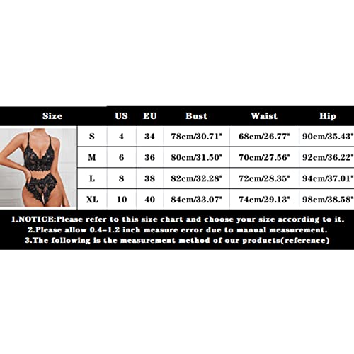 AIHOU Bodysuit for Women Shapewear,Lingerie for Women Open Crotch, Womens Lace 2 Piece Lingerie Sets Bra and Panty Sets Babydoll Nightwear Deep V Underwear Black, X-Large, (QAWSBzt8eFd) - Image 4