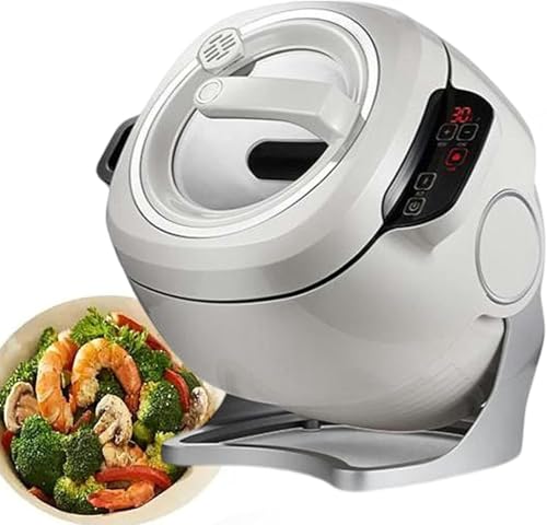 Commercial Food Processor, 6L Intelligent Automatic Cooking Machine with 360° Rotating and 3D All-Round Heating, Adjustment 3 Gears Firepower and Pot Body, for Home Restaurant