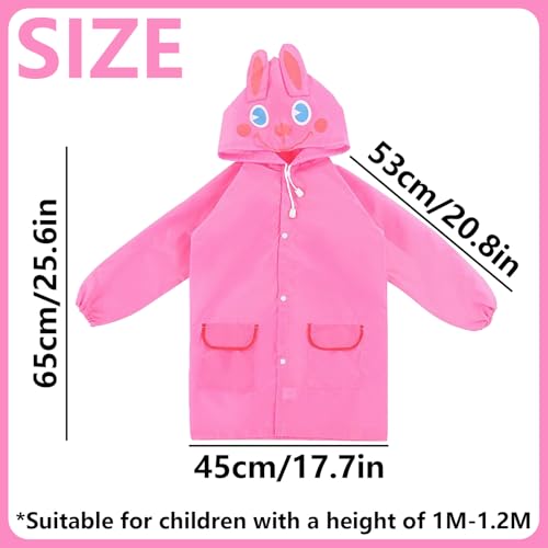 LaresDay Giacca impermeabile per bambini – Tuta impermeabile con motivo 3D per ragazzi e ragazze (4 – 8 anni), tuta antipioggia adatta all'uso quotidiano, Colore: rosa., 4-8 Jahre