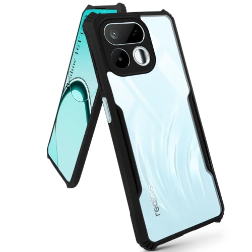 Image of Jkobi Hybrid Back Cover Case for Realme 16T 5G (Shockproof with Polycarbonate Clear Panel | Professional Black)