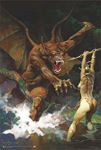 Scorpio Posters Beauty and The Beast - by Frank Frazetta - Non-Flocked - Blacklight Poster - 24" x 36"
