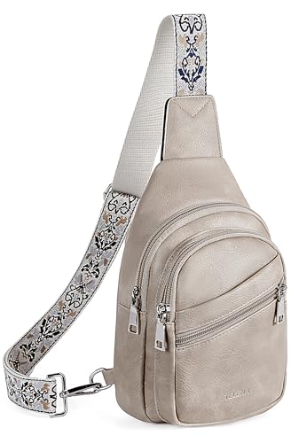 Telena Sling Bag for Women Crossbody Bags Purse for Women Vegan Leather Fanny Pack with Adjustable Strap Cloud Grey