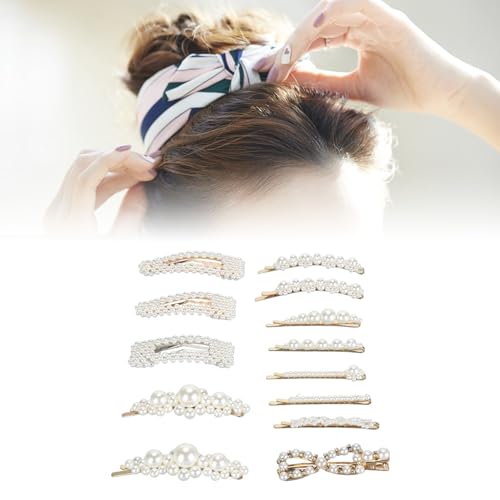 Pissente Pearl Hair Clips, 13pcs Decorative Barrettes with Geometric Patterns for Women, Ideal for Parties, Weddings, and Daily Wear by Pissente - Image 3