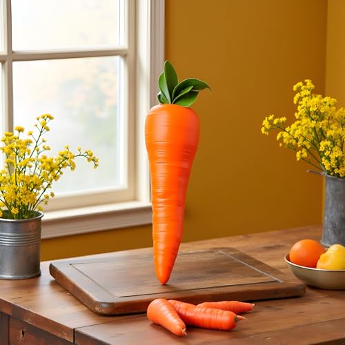 Cldaisy 1 x orangefarbenes künstliches Gemüse, dekorativ, wiederverwendbar, Kunststoff, Karotte, Heimdekoration, hervorragende Qualität und beliebtes Design, künstliche Pflanzen
