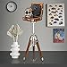 Antique Vintage Look Film Camera on Wooden Tripod Collectible Studio Home DÃ©cor Gift - 24 Inches