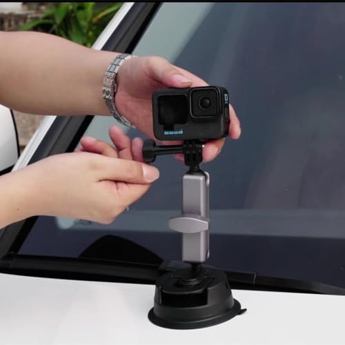 Support ventouse anti-vibration en aluminium pour DJI Action et smartphone
