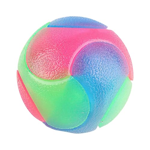LSTTBO Palla colorata per animali domestici con luce lampeggiante per attività notturna all'aperto all'aperto e al coperto palla rimbalzante incandescente per il cane che recupera il giocattolo da