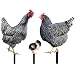 Fenayuu Metall Chicken Yard Stakes | Gartendeko 3er Set Hühner | Küken Set Huhn Gartenstecker Set - Rooster Animal Stakes Für Ostern Frühling Garten Balkon Terrasse