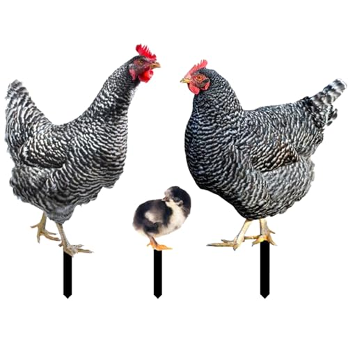 Fenayuu Metall Chicken Yard Stakes | Gartendeko 3er Set Hühner | Küken Set Huhn Gartenstecker Set - Rooster Animal Stakes Für Ostern Frühling Garten Balkon Terrasse