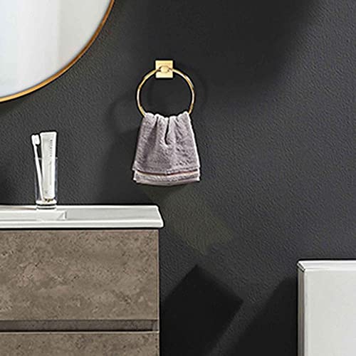 Mensola portasciugamani Portasciugamani a Parete Senza Foratura Anello portasciugamani Rame Adesivo a Parete per Bagno-Oro C