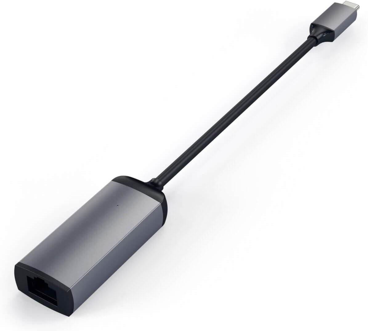 SATECHI Adattatore Ethernet USB C in Alluminio, Connessione Gigabit 10/100/1000 Mbps, Design Compatto Plug and Play per MacBook Air e Pro, Laptop, iPad, iPhone – Grigio Siderale