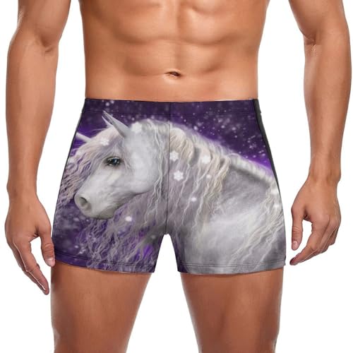Swim briefs homme licorne blanche à séchage rapide pour piscine