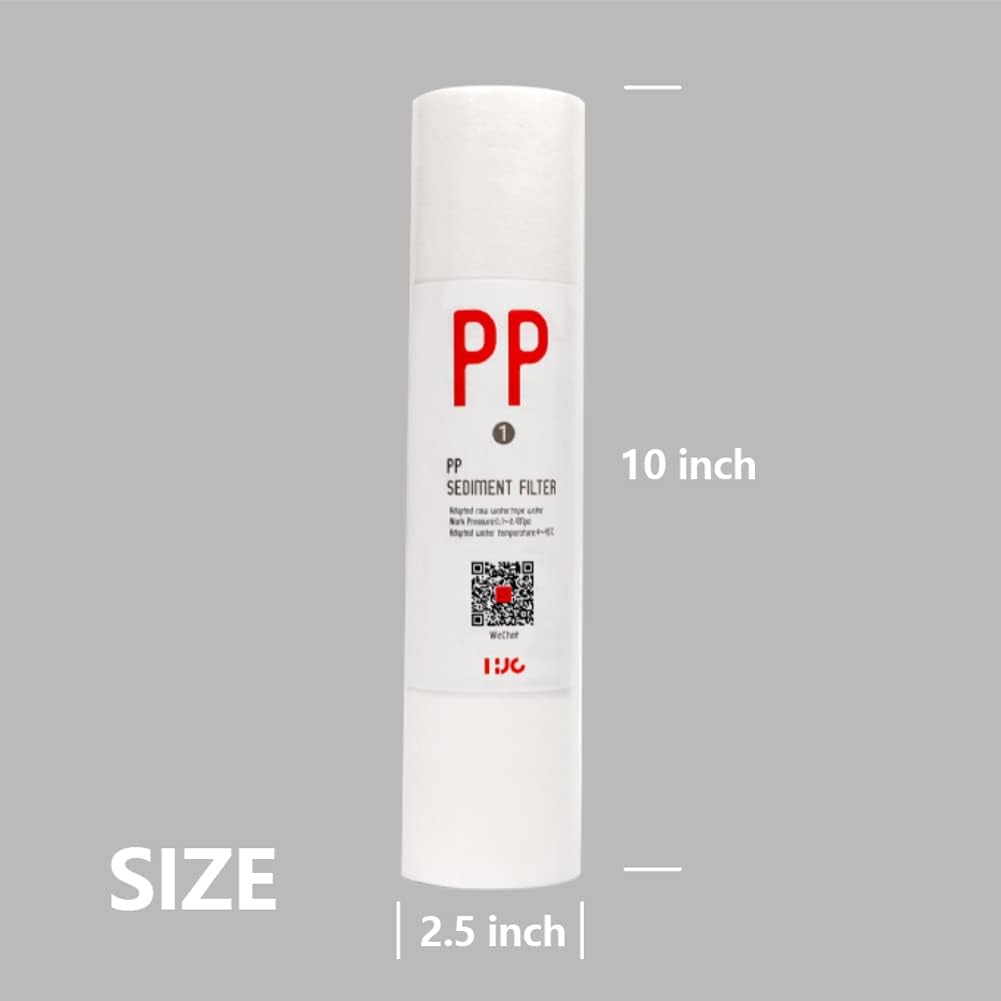 5 Micron 10" x 2.5" Whole House Sediment Filter Home Water Filter Cartridge Replacement for Any 10 inch RO Unit，2 PACK