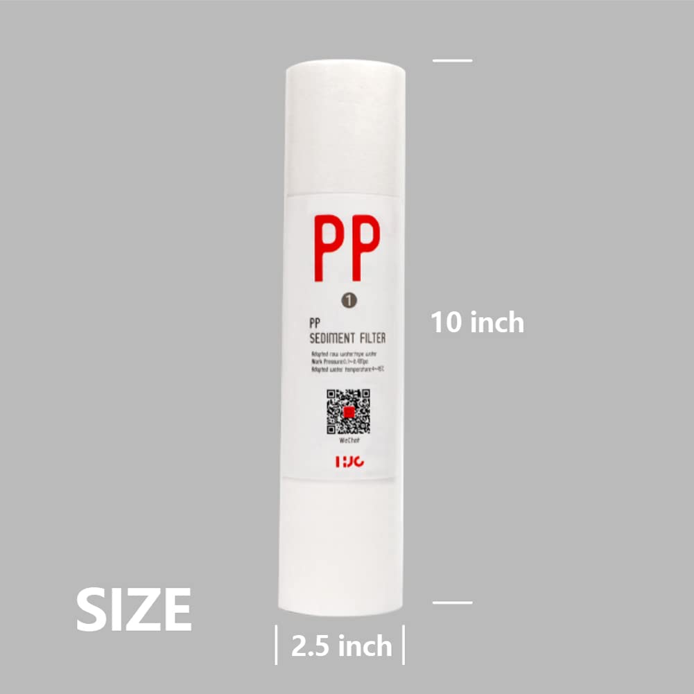 Cartucho de filtro de agua de 5 micras de 10 x 2.5 pulgadas para toda la casa de sedimentos de repuesto para cualquier unidad RO de 10 pulgadas,