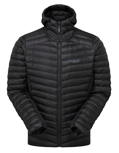 Rab Men's Cirrus Flex Hoodie Jacket, Lightweight Insulated Puffer Coat for Hiking - Black - Large
