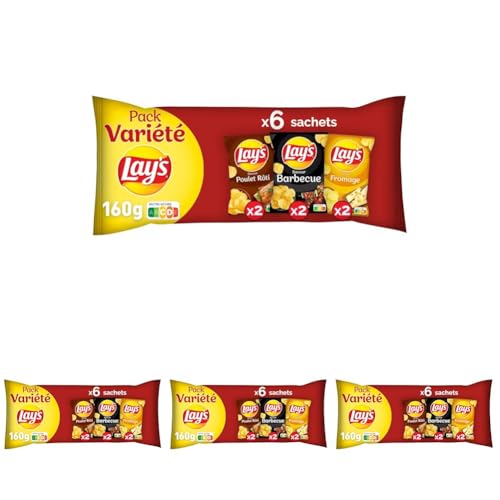 Lay's Chips Pack Variété, 6 sachets, 160g (Lot de 4)