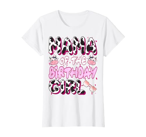 Mama of The Birthday Girl Shirt Farm Mow Mommy Party Maglietta