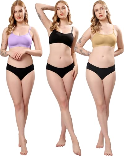 Image of London Hills Women's Cotton Sports Bra for Women Solid Bra Wireless & Non Padded Full Coverage Soft Hold Straps Super Combed Cotton Elastane Stretch Full Coverage Slip-On Active Bra