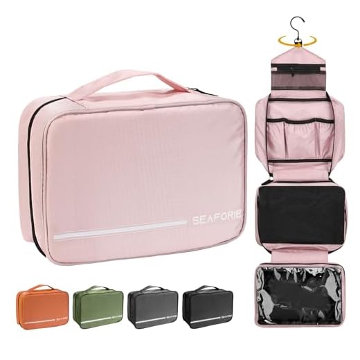 Seaforie Trousse de Toilette à Suspendre pour Femme, Grande Sac de Toilette Accessoires de Voyage Étanche