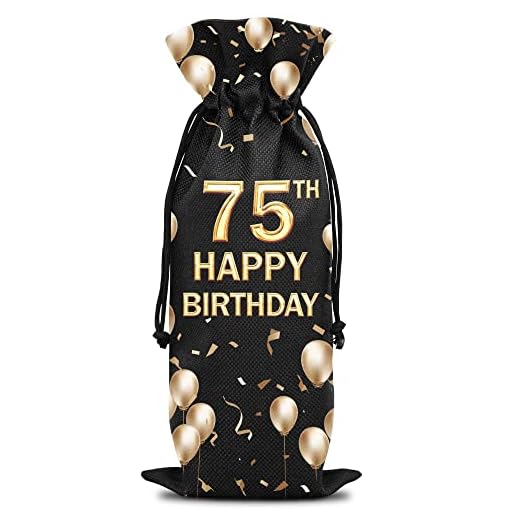 75th Happy Birthday Wine Gift Bag