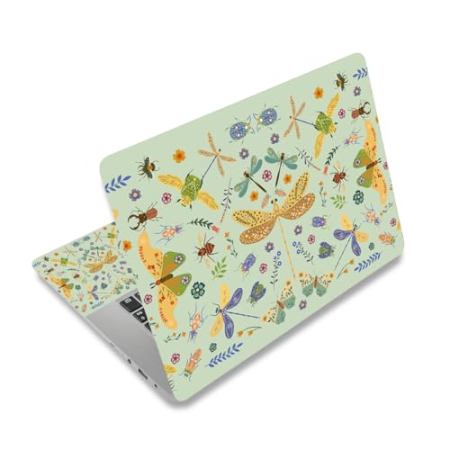 Image of DINKY Laptop Skin Sticker Decal 15.6 inch 15.4 inch 12 inch 13 inch 13.3 inch 14 inch 15 inch Laptop Universal Vinyl Skin Stickers Cover Art Decal Notebook PC Personalized Protector, Green Dragonfly